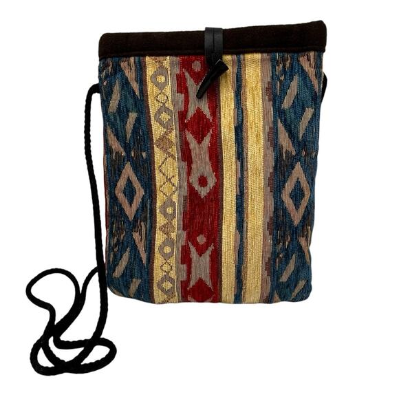 The Loom Alaska Tapestry Bag Native American Designs Hand Made Boho Red Blue - Picture 1 of 10